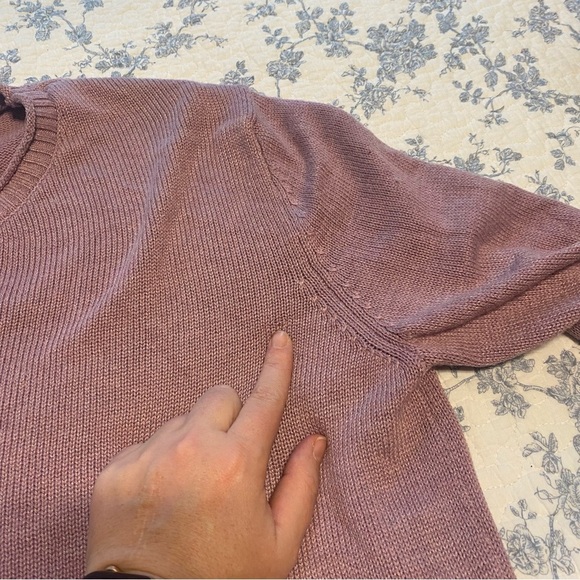 Ella Moss Purple Knit Crewneck Sweater Size Large - Picture 7 of 8